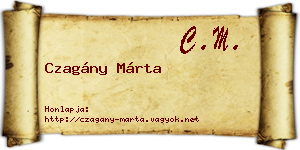 Czagány Márta névjegykártya